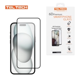 Teltech szkło hartowane 6D do iPhone 16 Pro Max czarna ramka