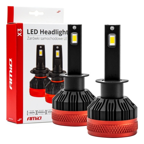 AMiO Żarówki LED X3 Canbus 90W H1