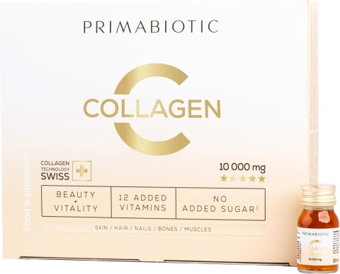 Collagen Liquid - Primabiotic Collagen 10000 mg | 30 Shots of 30 ml (900 ml) | Premium Drink Supplement for Beauty | 95% Absorpt