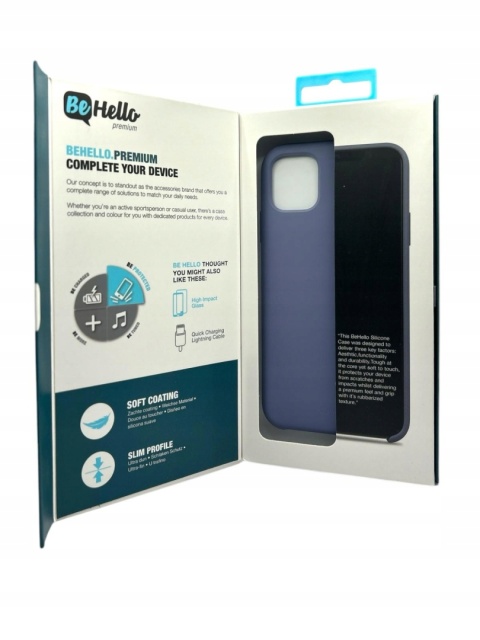Etui BeHello Liquid Silicone Lavender Gray iPhone 11