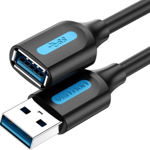 KABEL USB3.0 MĘSKI DO ŻEŃSKI/3M CZARNY CBHBI VENTION