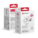 Ładowarka sieciowa Forcell USB C + USB A QC4.0 PD 33W + kabel USB C do USB C VT-41 biała 0INT
