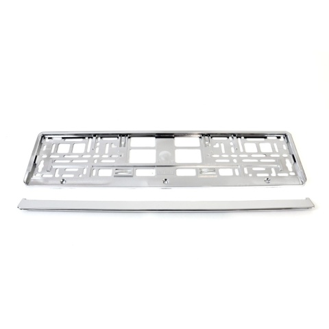 Ramka tablicy rejestracyjnej srebrna metalizowana AMIO-01170