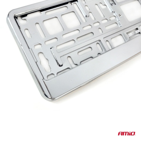 Ramka tablicy rejestracyjnej srebrna metalizowana AMIO-01170