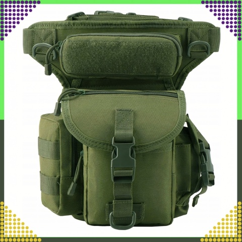 Torba Saszetka Biodrowa na Nogę Wojskowa Taktyczna Pojemna Militarna zielona